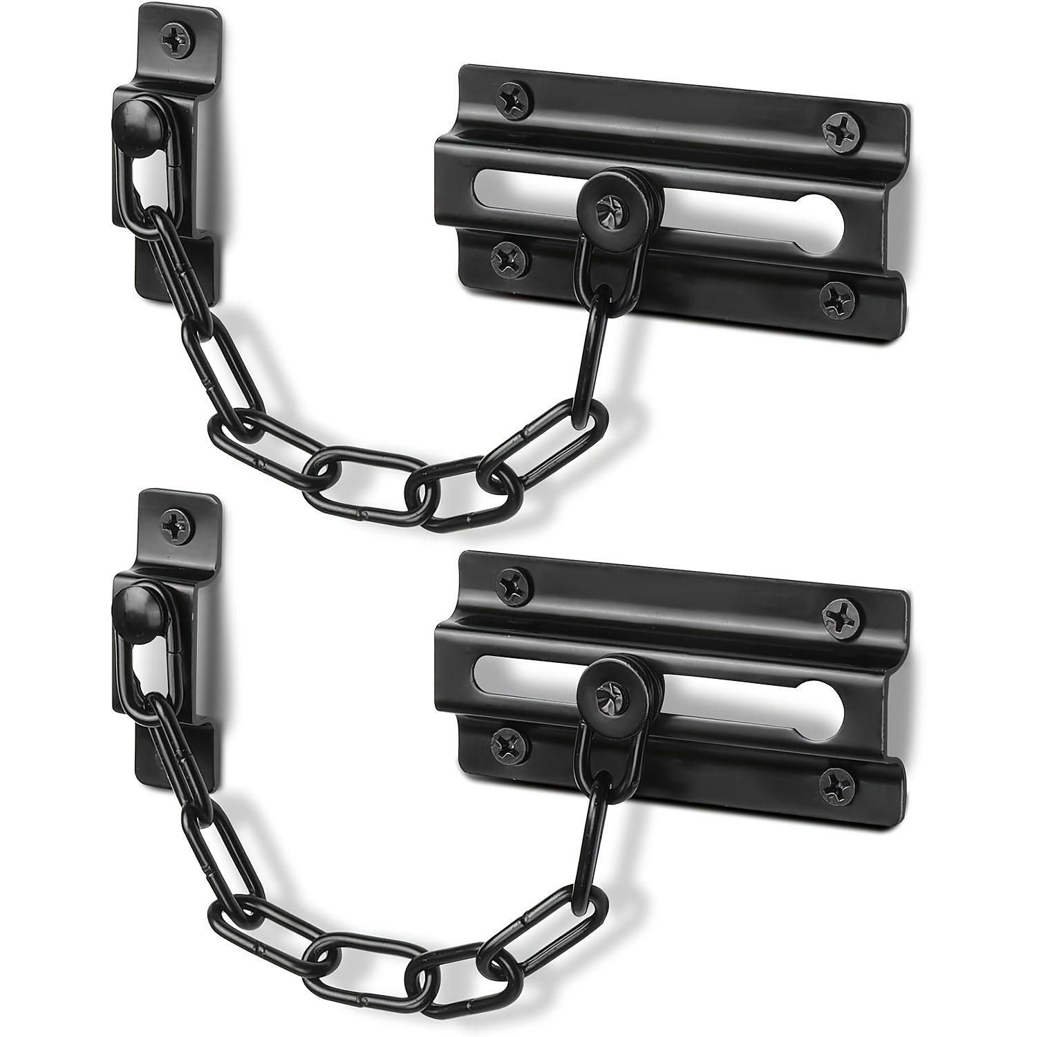 Security Chain Door - Комплект из 2 черных дверных цепных